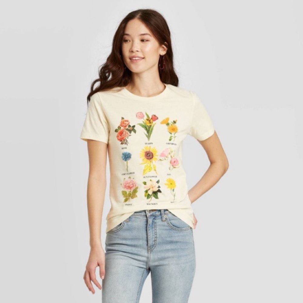 Target Botanical Flowers Short Sleeve Graphic Tee